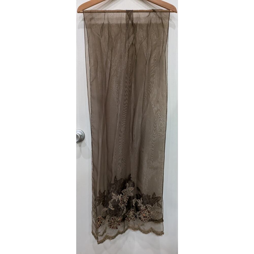 Jovani Formal Gown Set 14 Brown Embroidered Sequin Lace Whimsigoth Gala Evening - Picture 8 of 13